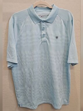 Ariat Men’s Pale Blue Performance Polo Shirt